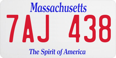 MA license plate 7AJ438