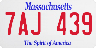 MA license plate 7AJ439