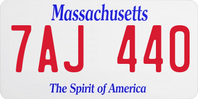 MA license plate 7AJ440