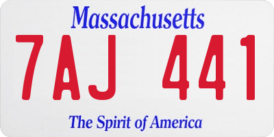 MA license plate 7AJ441