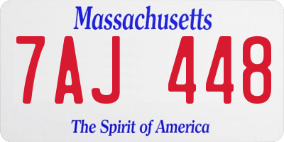MA license plate 7AJ448