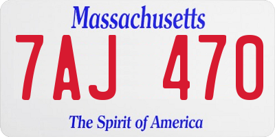 MA license plate 7AJ470