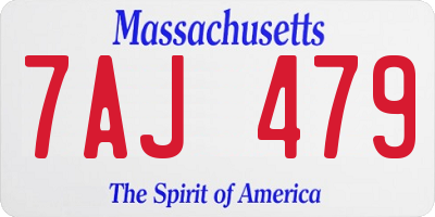 MA license plate 7AJ479