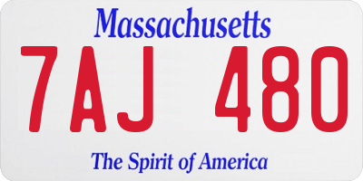 MA license plate 7AJ480