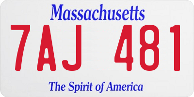 MA license plate 7AJ481