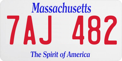 MA license plate 7AJ482
