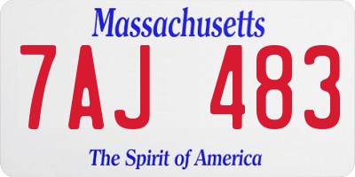 MA license plate 7AJ483