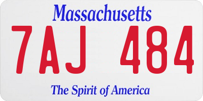 MA license plate 7AJ484
