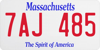 MA license plate 7AJ485