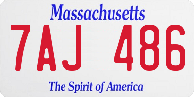 MA license plate 7AJ486