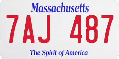 MA license plate 7AJ487