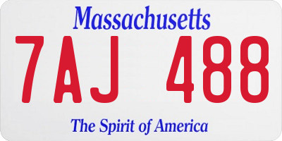 MA license plate 7AJ488
