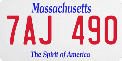 MA license plate 7AJ490