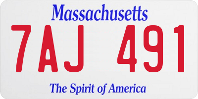 MA license plate 7AJ491