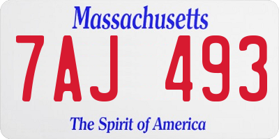MA license plate 7AJ493