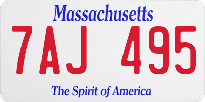MA license plate 7AJ495