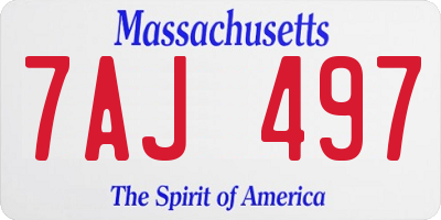 MA license plate 7AJ497