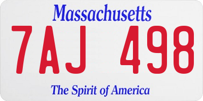 MA license plate 7AJ498