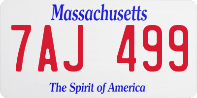 MA license plate 7AJ499