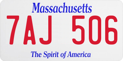 MA license plate 7AJ506