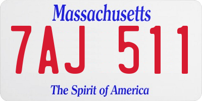 MA license plate 7AJ511