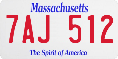 MA license plate 7AJ512