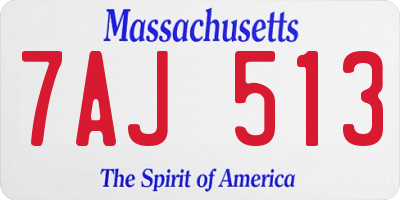 MA license plate 7AJ513