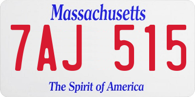 MA license plate 7AJ515