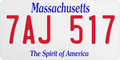MA license plate 7AJ517