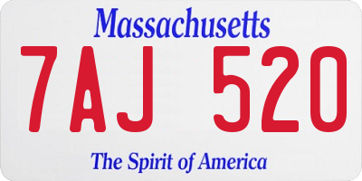 MA license plate 7AJ520