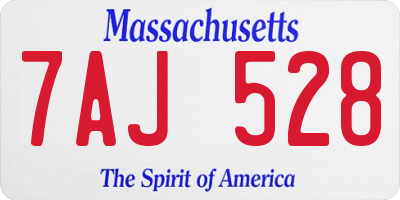 MA license plate 7AJ528
