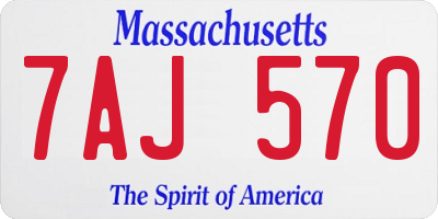 MA license plate 7AJ570