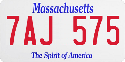 MA license plate 7AJ575