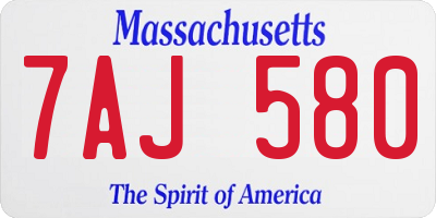 MA license plate 7AJ580
