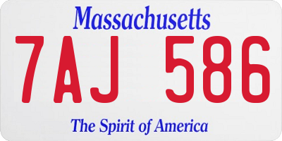 MA license plate 7AJ586