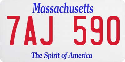 MA license plate 7AJ590