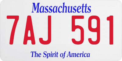 MA license plate 7AJ591