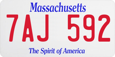 MA license plate 7AJ592