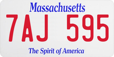 MA license plate 7AJ595