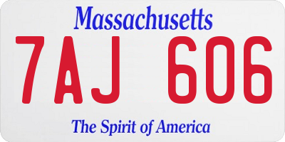 MA license plate 7AJ606