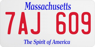 MA license plate 7AJ609