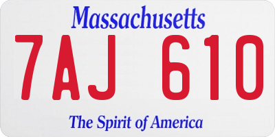 MA license plate 7AJ610