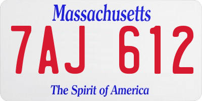 MA license plate 7AJ612