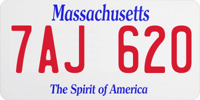MA license plate 7AJ620