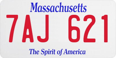 MA license plate 7AJ621