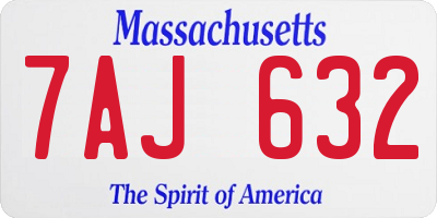 MA license plate 7AJ632