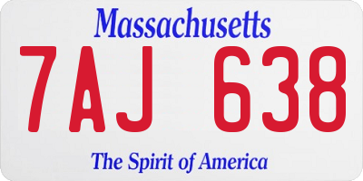 MA license plate 7AJ638