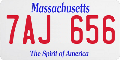 MA license plate 7AJ656