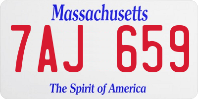 MA license plate 7AJ659