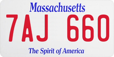MA license plate 7AJ660